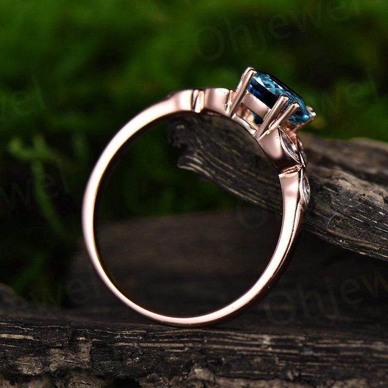 Color change alexandrite engagement ring rose gold 14K/18K flower marquise moissanite wedding band alexandrite ring gold women promise ring