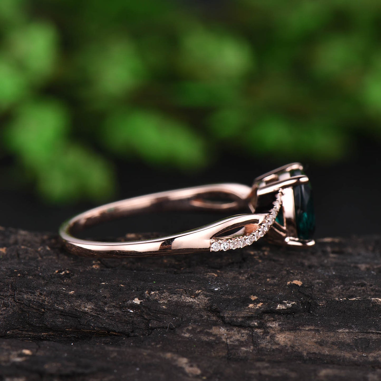 1.5ct cushion emerald engagement ring rose gold 14K/18K emerald ring vintage real diamond ring may birthstone promise wedding bridal ring