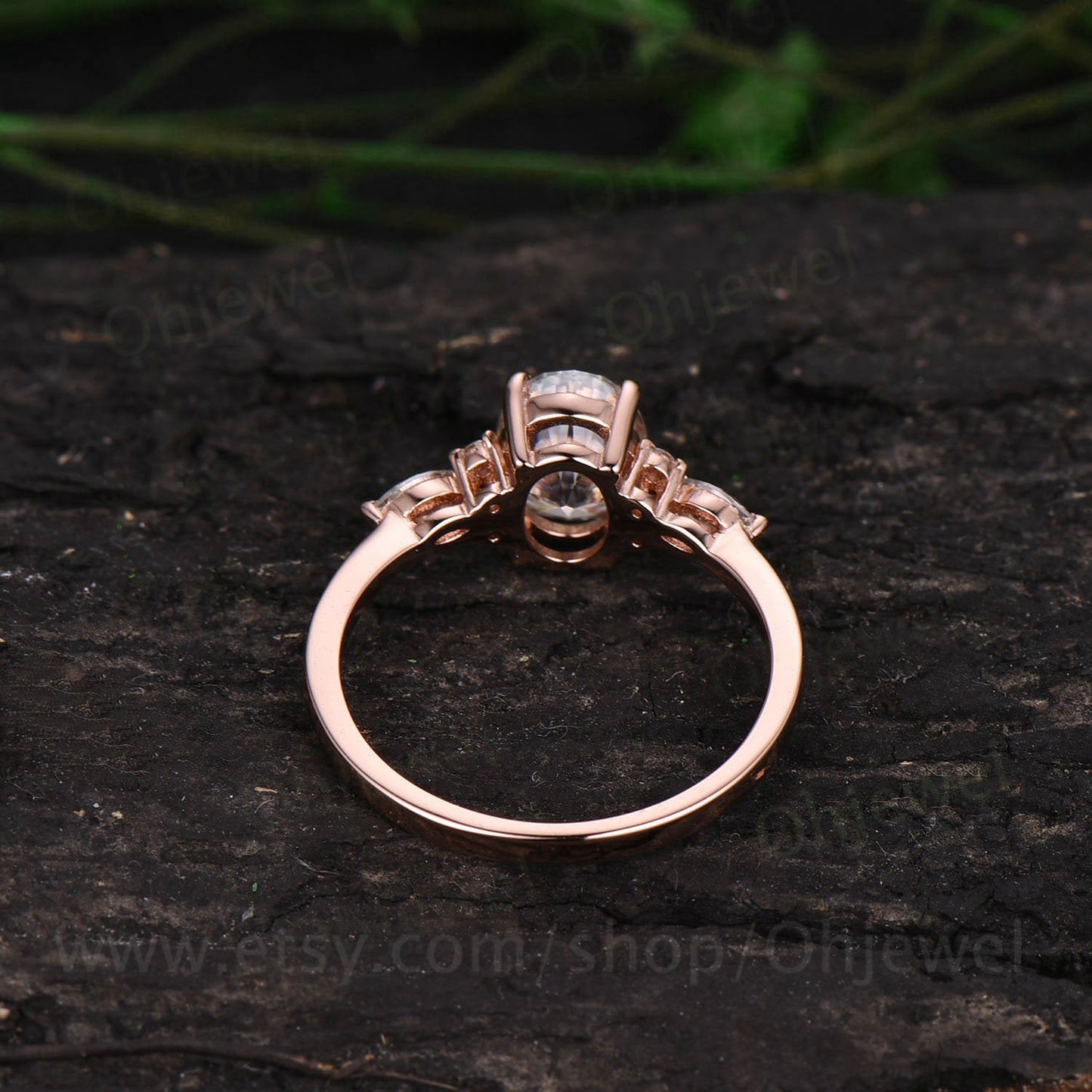 Vintage oval moissanite engagement ring unique marquise moissanite ring for women solid rose gold anniversary gift 925 sterling silver ring