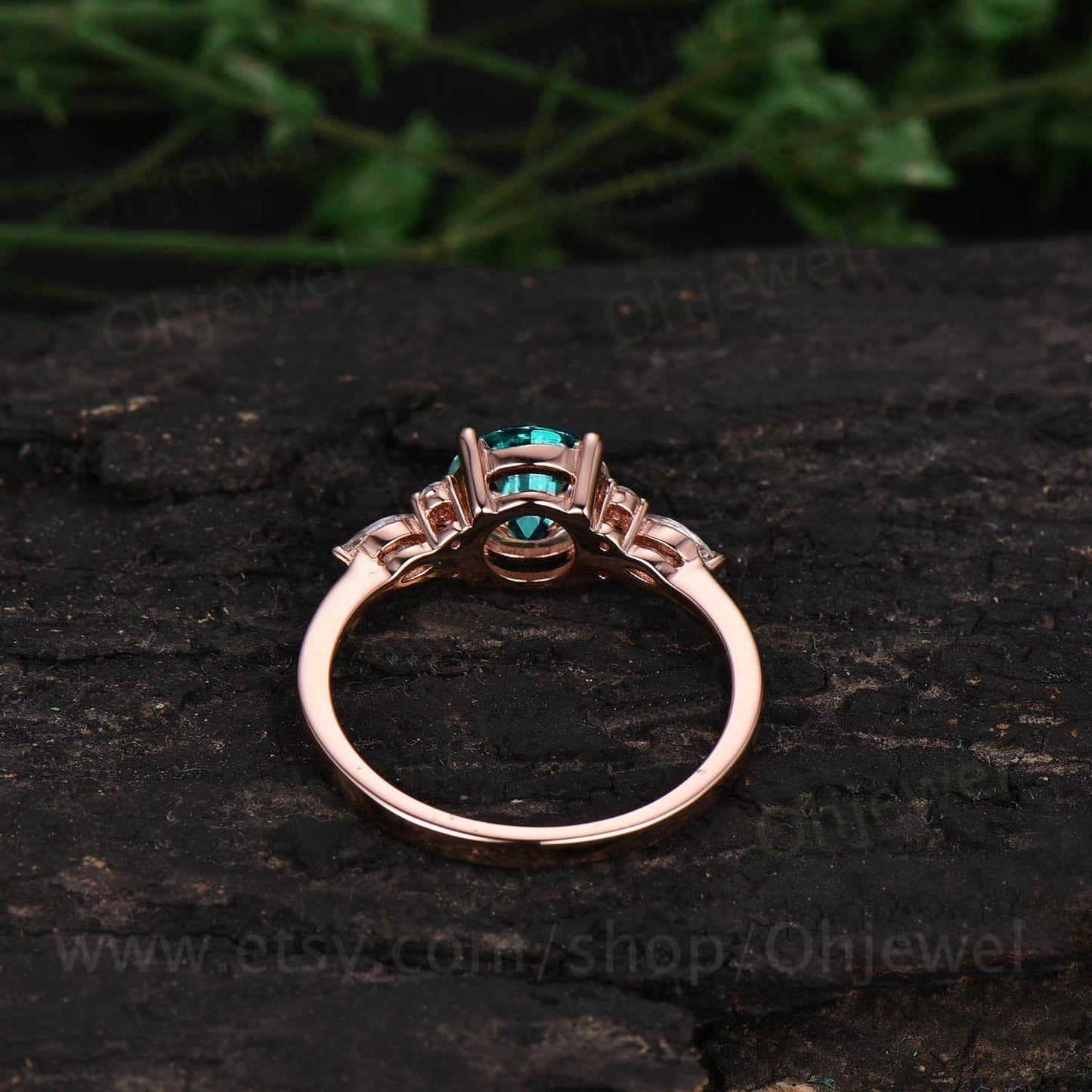7mm round emerald ring for women vintage emerald engagement ring rose gold marquise moissanite ring emerald jewelry 7 stone ring bridal ring