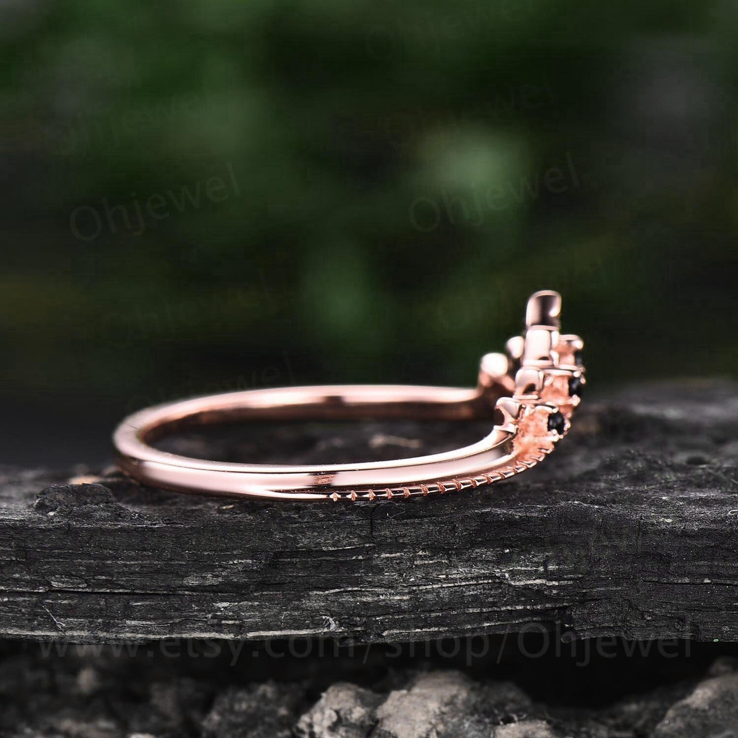 Vintage black diamond wedding band Milgrain diamond wedding ring lace ring band rose gold silver ring women unique bridal anniversary gifts