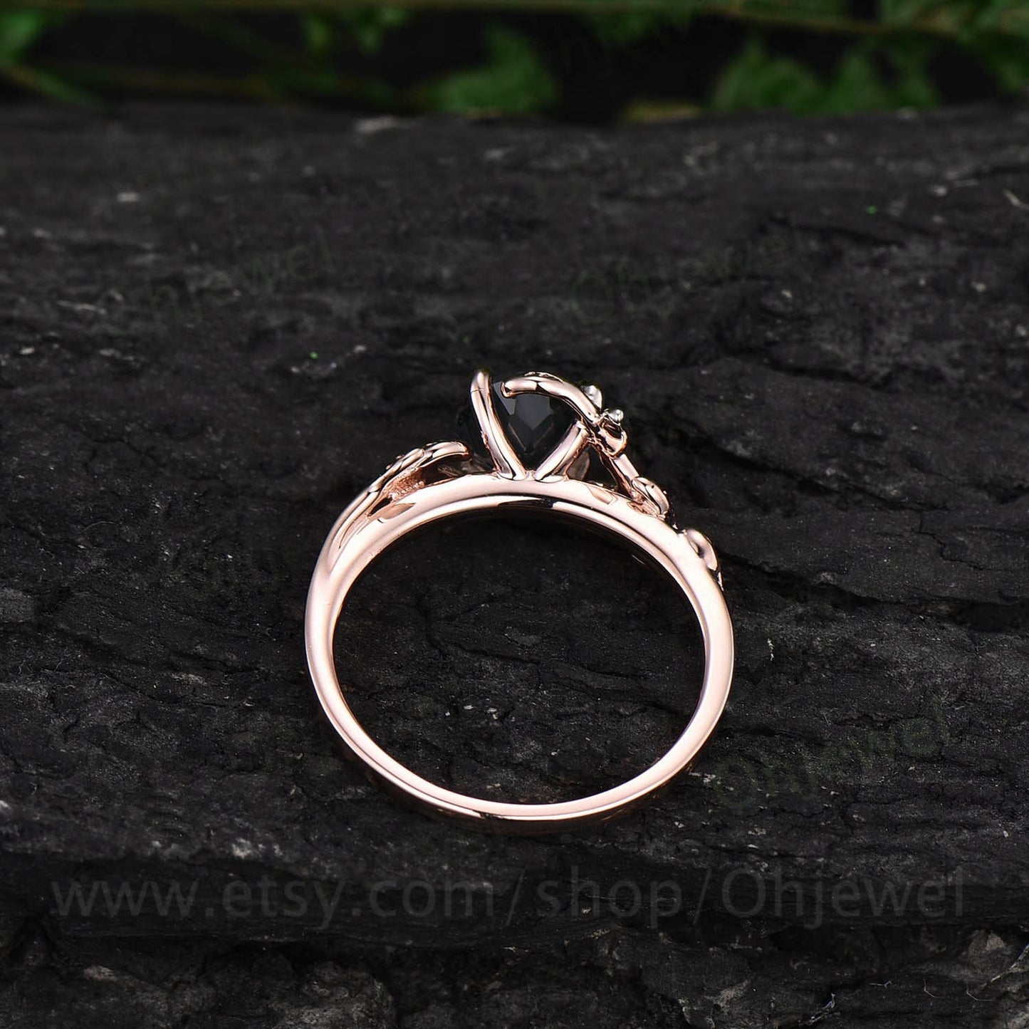 Vintage moonstone ring gold silver for women solitaire moonstone engagement ring leaf flower ring antique dainty custom ring promise ring