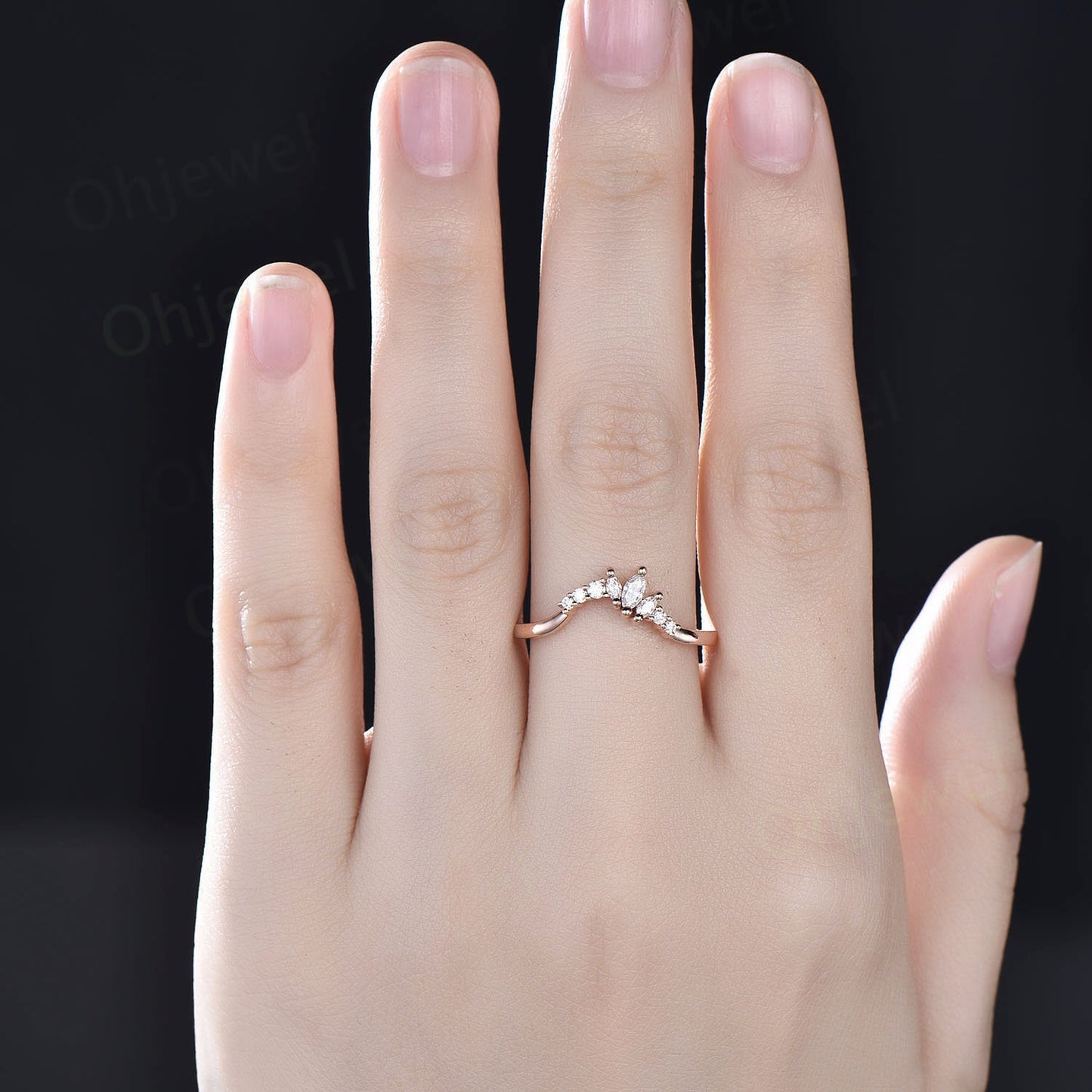 Vintage hexagon cut green moss agate engagement ring set rose gold art deco cluster moissanite ring set bridal wedding ring set women gifts