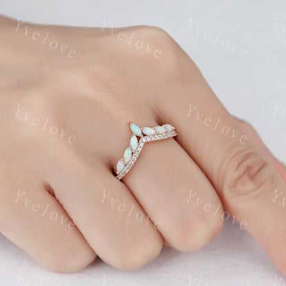 Multi-Gemstone Ring,White Fire Opal Rings, 14k Rose Gold Opal Engagement Ring, Opal Wedding Ring,Promise Ring, Statement Ring
