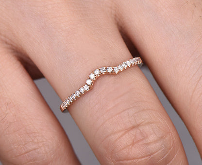 1.3 ct round cut emerald engagement ring set rose gold 14K/18K halo moissanite curved wedding band macthing stacking promise ring bridal set