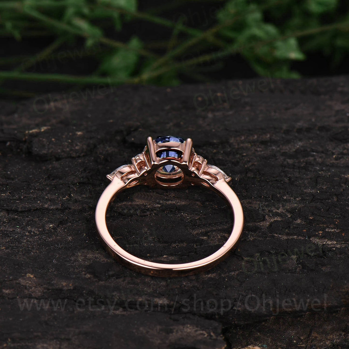 7mm round sapphire ring for women unique vintage sapphire engagement ring rose gold sapphire jewelry art deco moissanite ring wedding gift