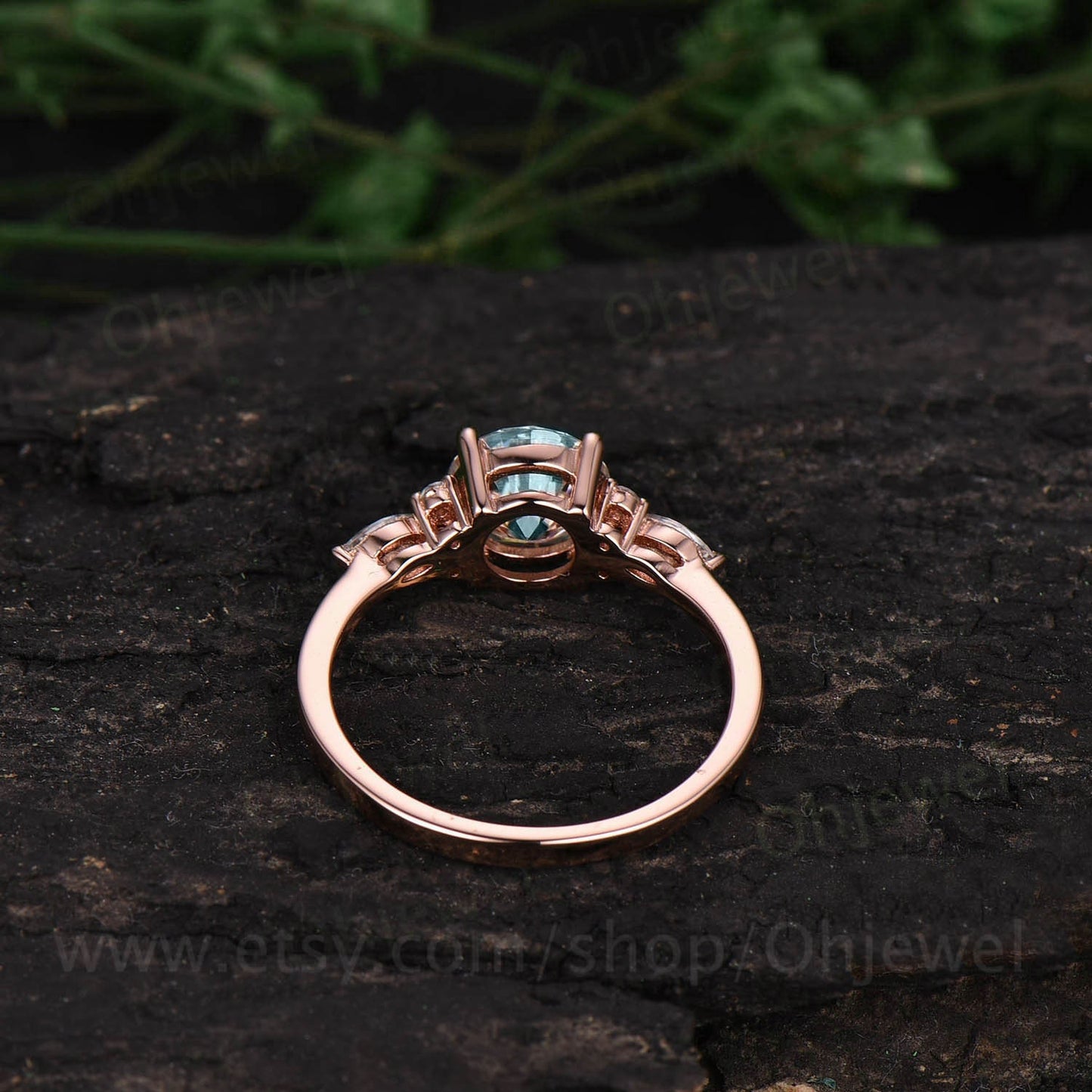 Rose gold ring Alexandrite ring for women vintage Alexandrite engagement ring June birthstone ring anniversary marquise cut moissanite ring