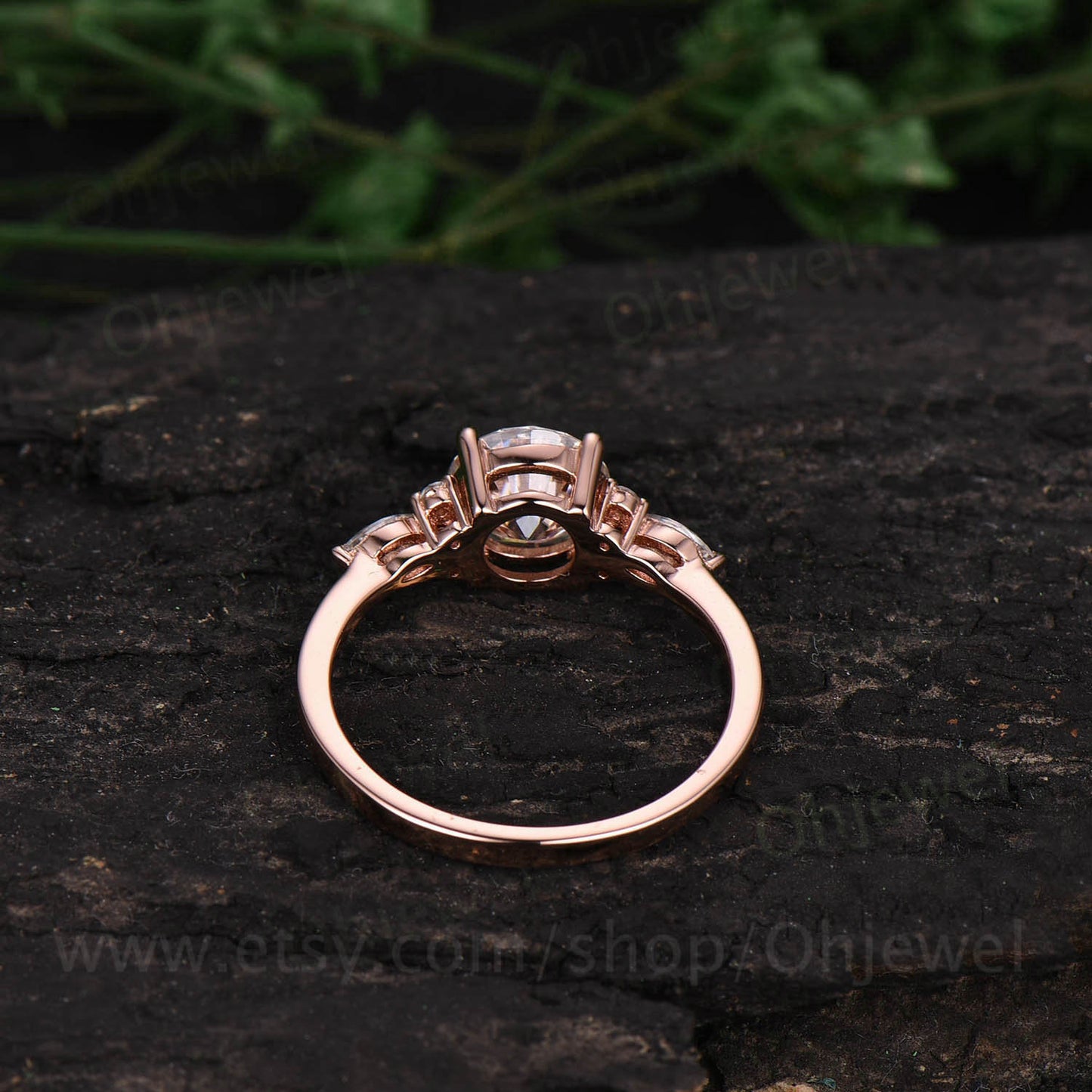 Vintage aquamarine engagement ring 7 stone ring rose gold ring March birthstone ring moissanite ring gold women jewelry anniversary gift