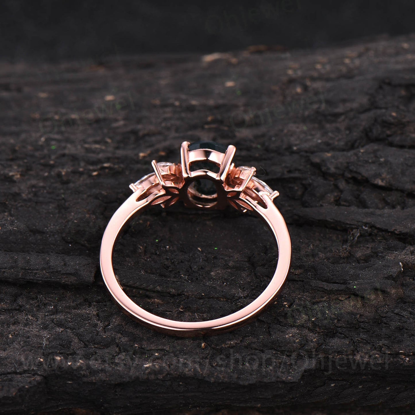Oval cut Alexandrite ring rose gold vintage Alexandrite engagement ring for women June birthstone jewelry art deco moissanite bridal ring