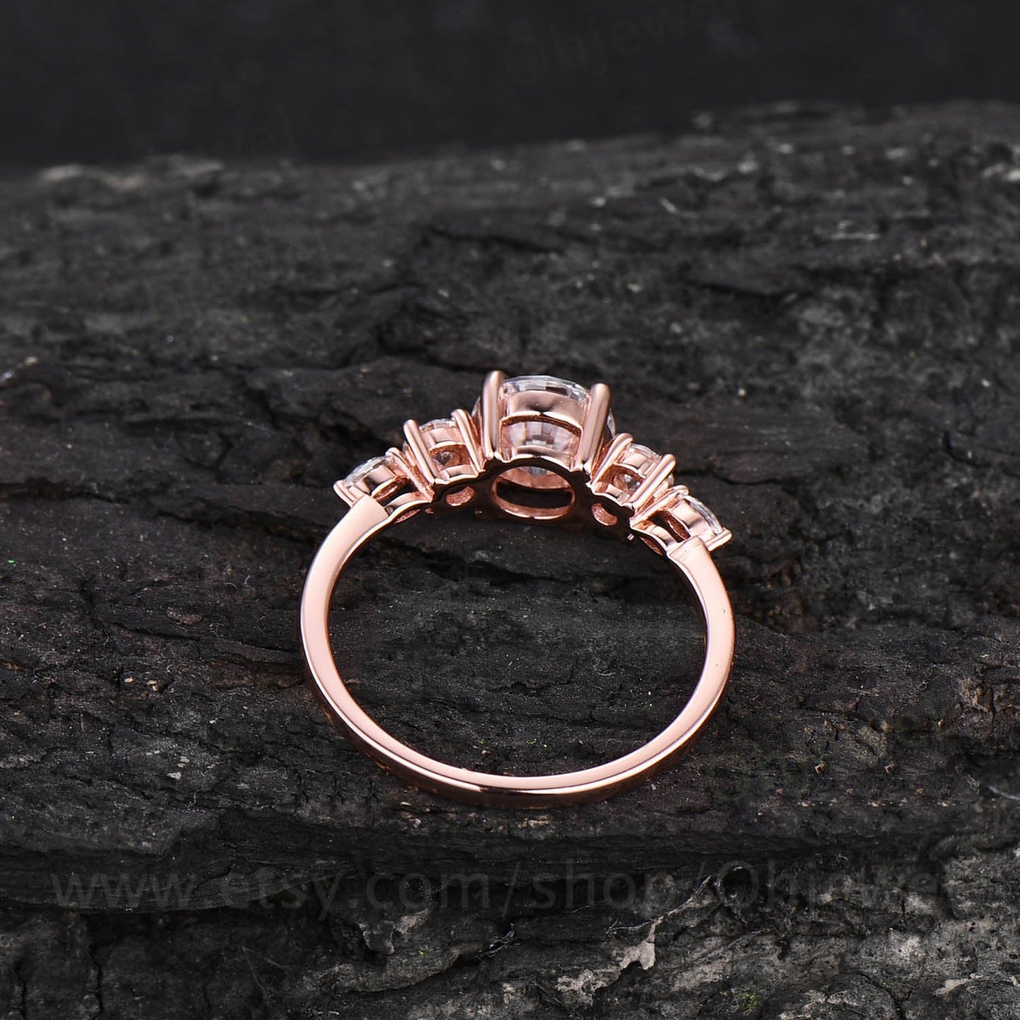 Unique moissanite ring gold silver vintage moissanite engagement ring rose gold art deco stacking ring round cut ring promise ring for women