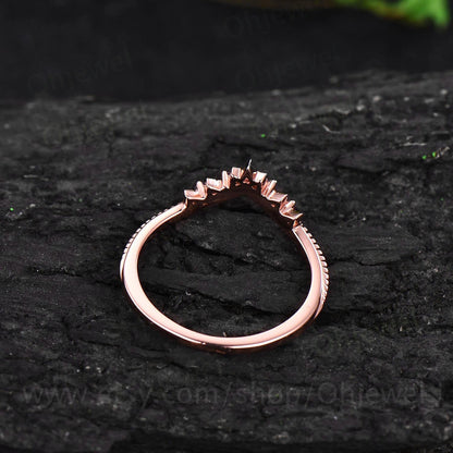 Vintage black diamond wedding band Milgrain diamond wedding ring lace ring band rose gold silver ring women unique bridal anniversary gifts