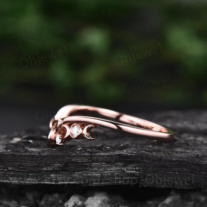 Unique moissanite wedding band Celtic Knot ring band Norse Viking ring Jewelry rose gold silver ring for women bridal ring anniversary gifts