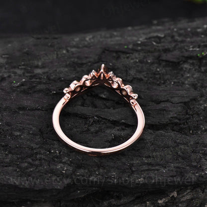Unique moissanite wedding band Celtic Knot ring band Norse Viking ring Jewelry rose gold silver ring for women bridal ring anniversary gifts