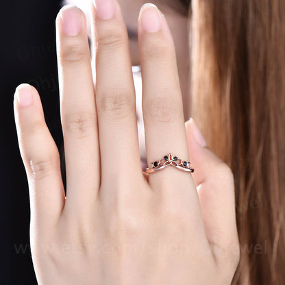 Unique black diamond wedding band Celtic Knot Norse Viking ring band Jewelry rose gold silver ring for women bridal anniversary ring gifts