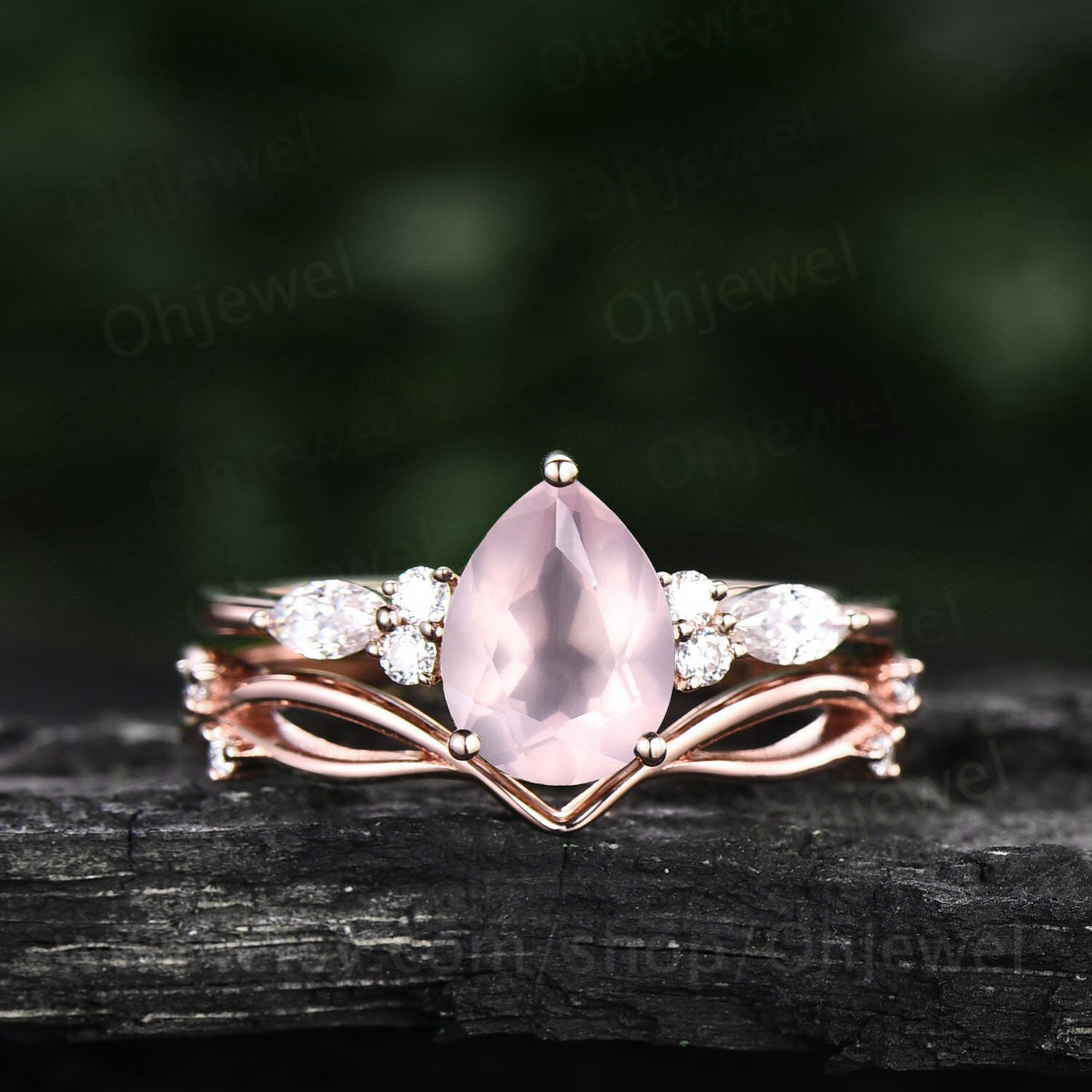 Rose shaped on sale rose quartz