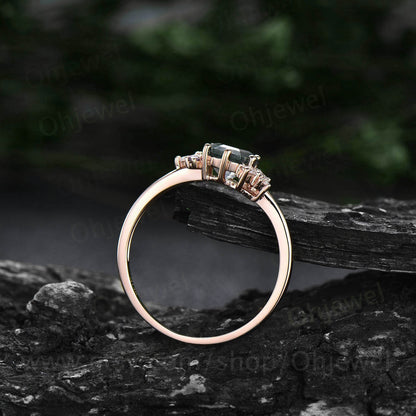 Payment Plan-Hexagon cut Alexandrite ring gold Alexandrite engagement ring  in size 8, 14k rose gold