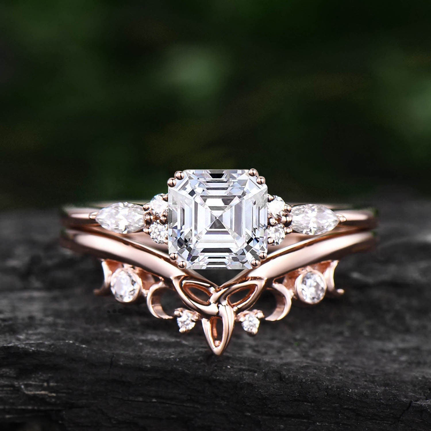 Asscher deals ring setting