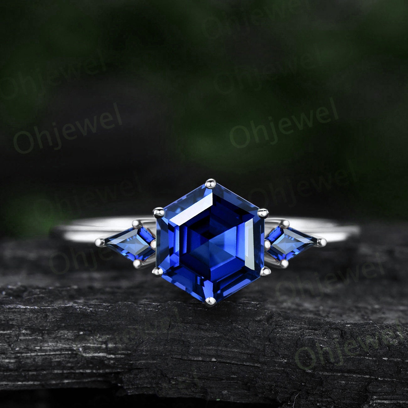 Hexagon hot sale stone ring