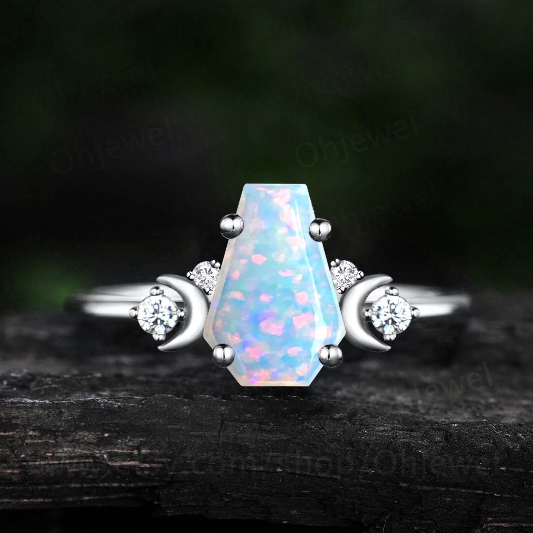 Opal on sale moon ring