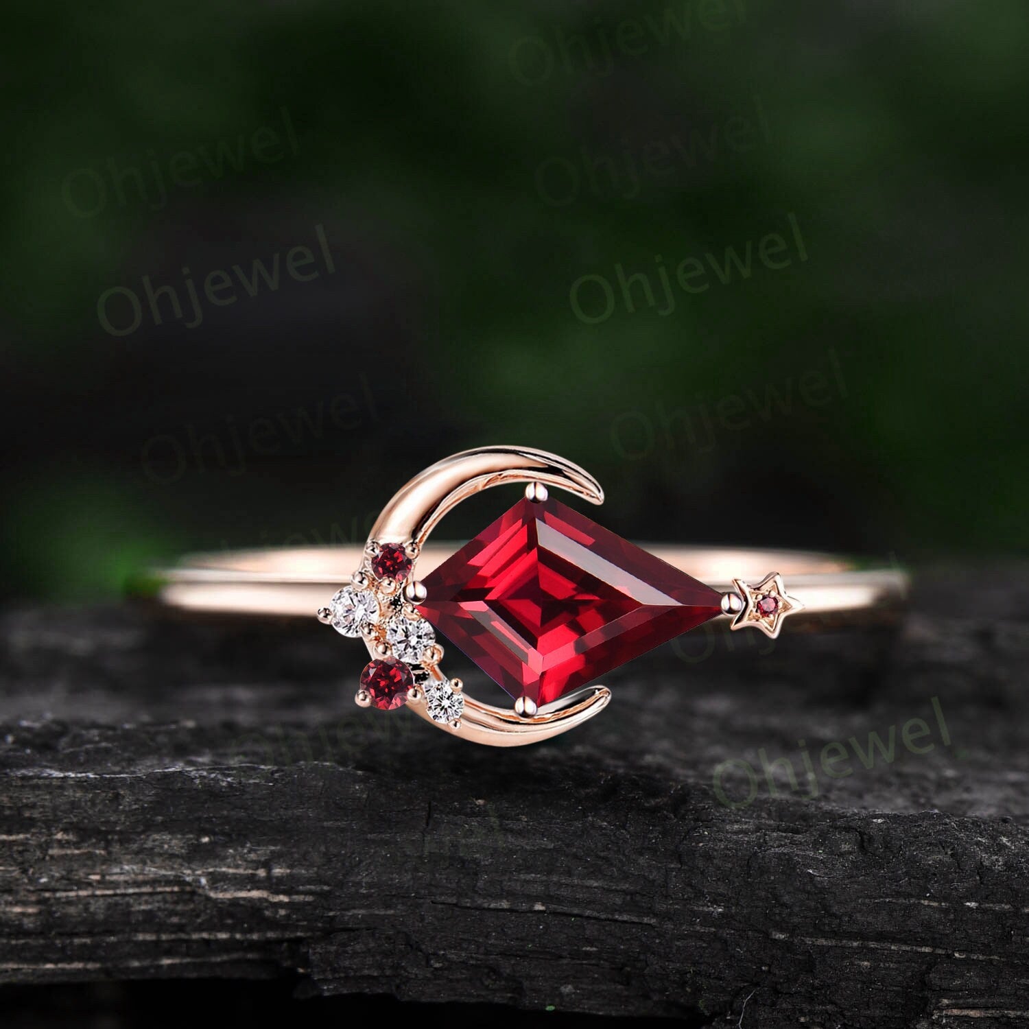 Red diamond ring- newest Vintage