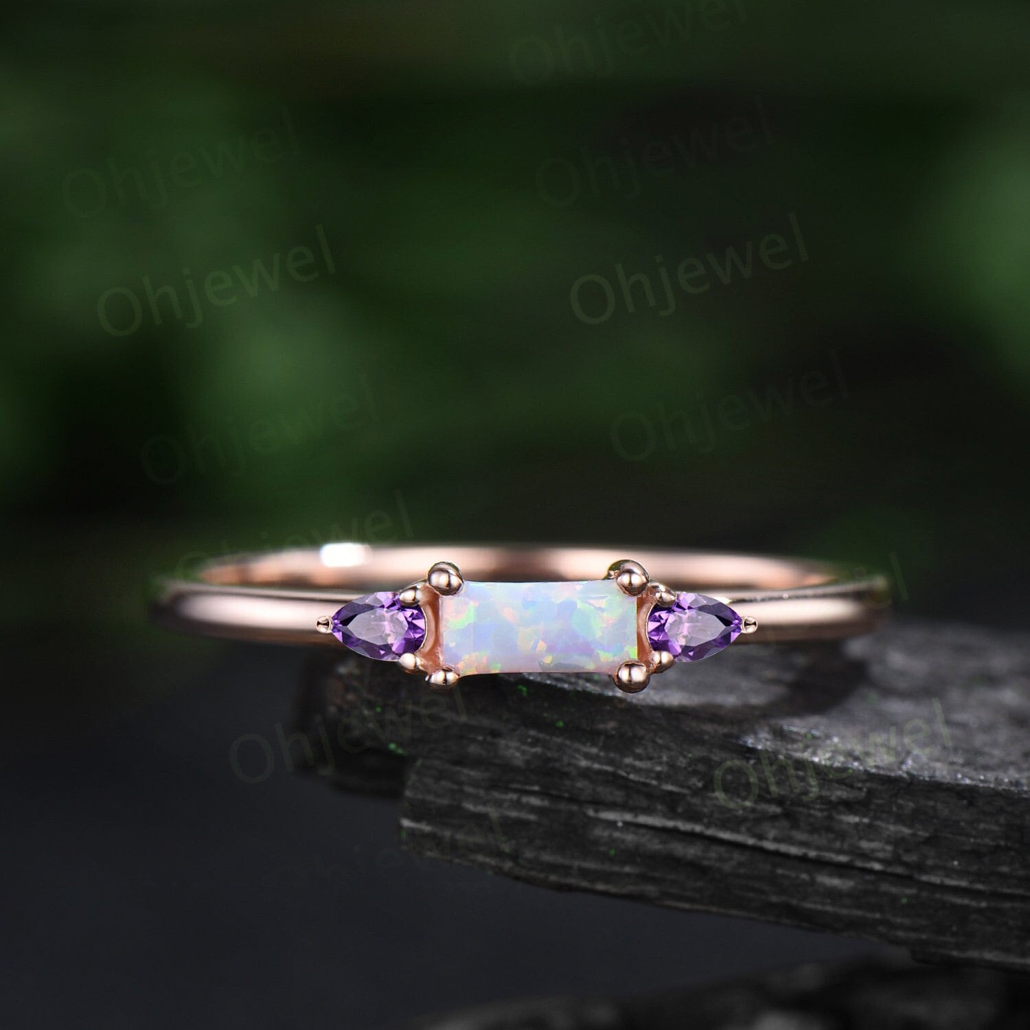 White Opal Rings