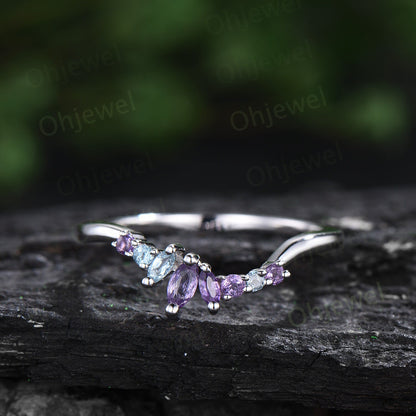 Vintage round peridot engagement ring 14k white gold snowdrift cluster amethyst topaz ring women gemstone crystal ring unique wedding ring